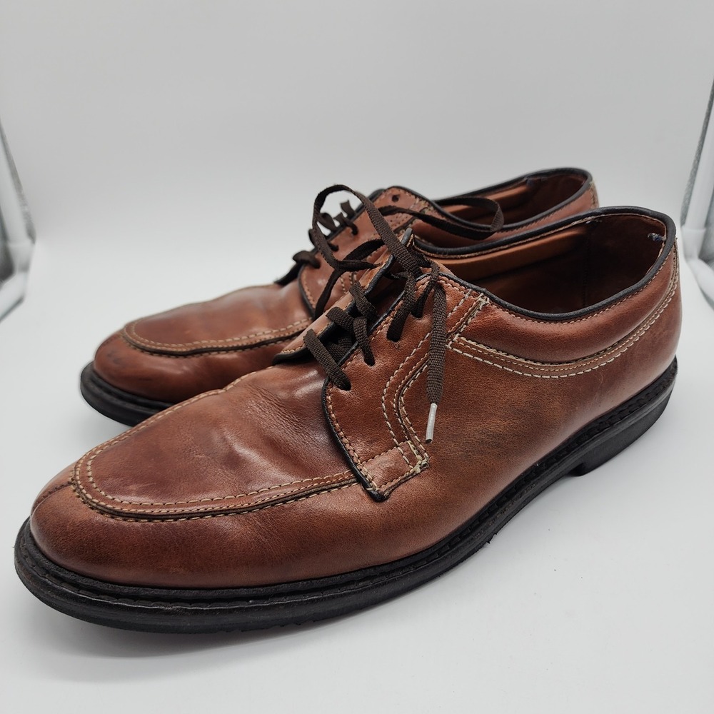 Allen Edmonds Wilbert Brown Leather Apron Toe Dress Shoes Men 12B USA Rubber Sol